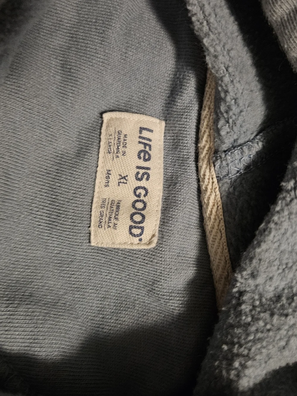 Life Is Good Men's Dusty Blue Hoodie with Sunburst Chest Patch - Picture 4 of 5